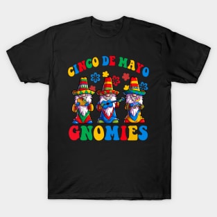 Funny Cinco De Mayo With My Gnomies Trio Gnomes Boys Girls T-Shirt